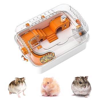 Amazon | ハムスター ケージ 透明 DIY可能 持ち運び モルモット